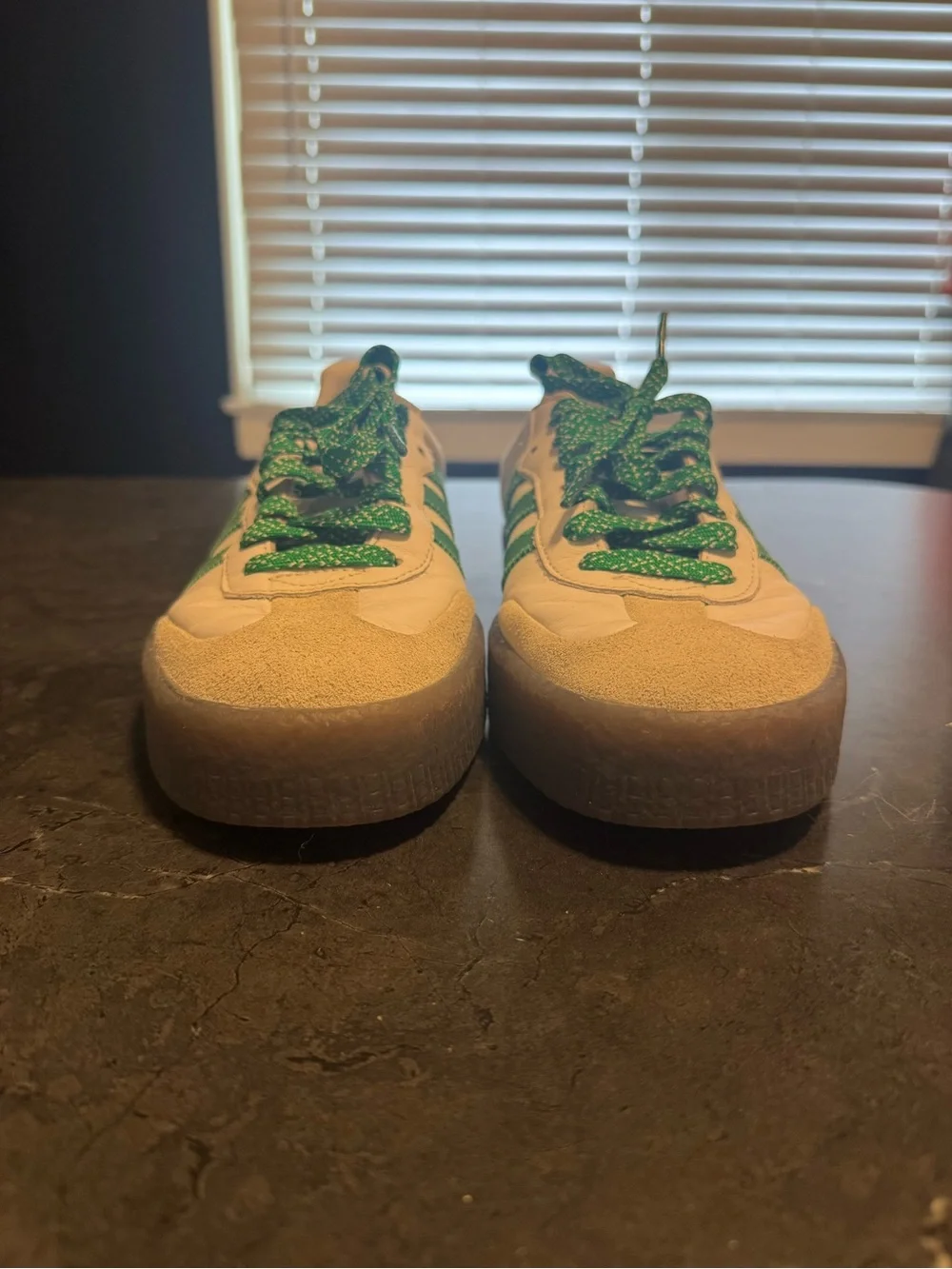 Adidas Samba Women’s White & Green Leather Sneakers